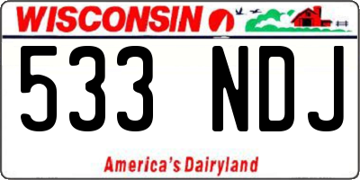 WI license plate 533NDJ