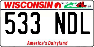 WI license plate 533NDL