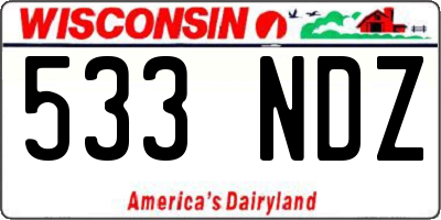 WI license plate 533NDZ