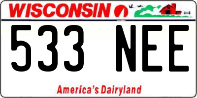 WI license plate 533NEE