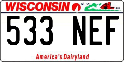 WI license plate 533NEF
