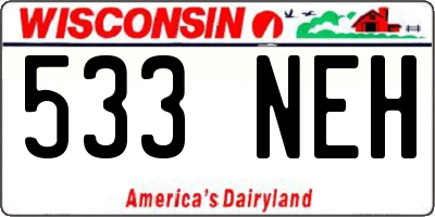 WI license plate 533NEH