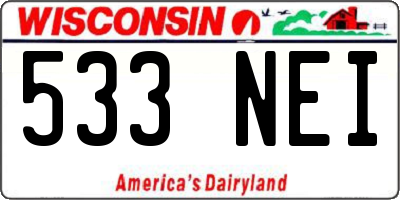 WI license plate 533NEI