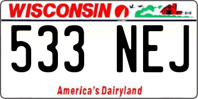 WI license plate 533NEJ