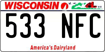 WI license plate 533NFC