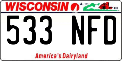 WI license plate 533NFD