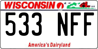 WI license plate 533NFF