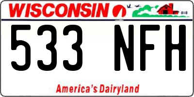 WI license plate 533NFH