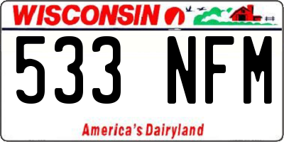 WI license plate 533NFM