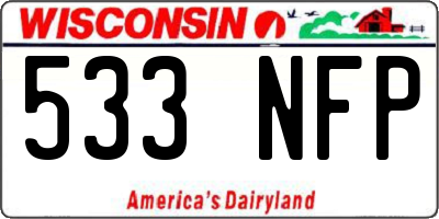 WI license plate 533NFP
