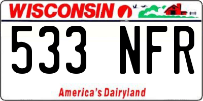 WI license plate 533NFR