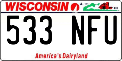 WI license plate 533NFU