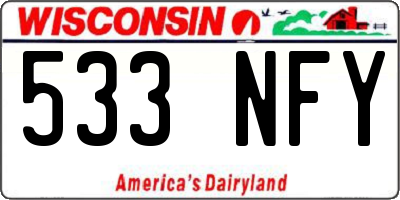 WI license plate 533NFY