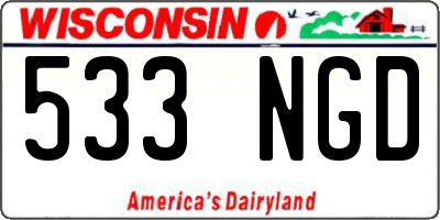 WI license plate 533NGD