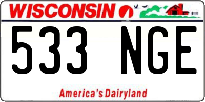 WI license plate 533NGE