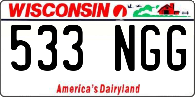 WI license plate 533NGG