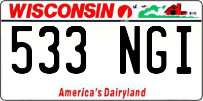 WI license plate 533NGI
