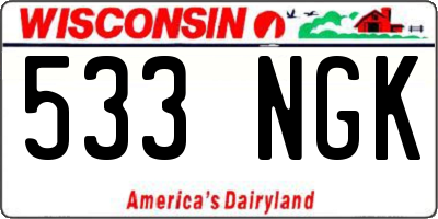 WI license plate 533NGK
