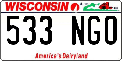 WI license plate 533NGO