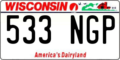 WI license plate 533NGP