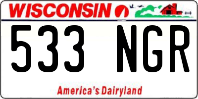 WI license plate 533NGR
