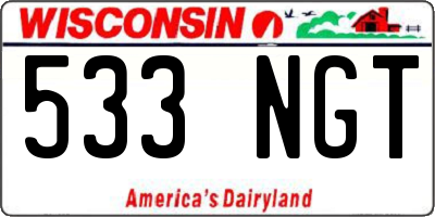 WI license plate 533NGT