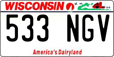 WI license plate 533NGV