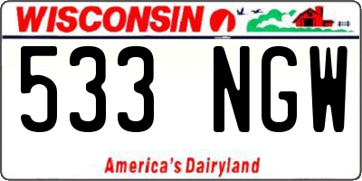 WI license plate 533NGW