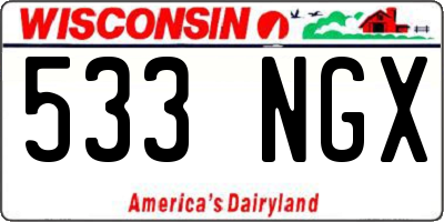 WI license plate 533NGX