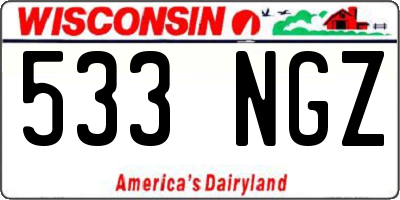 WI license plate 533NGZ