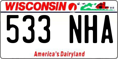WI license plate 533NHA