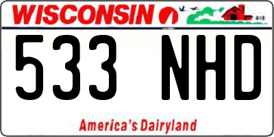 WI license plate 533NHD