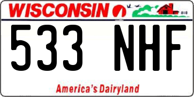 WI license plate 533NHF
