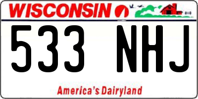 WI license plate 533NHJ