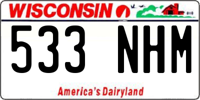 WI license plate 533NHM