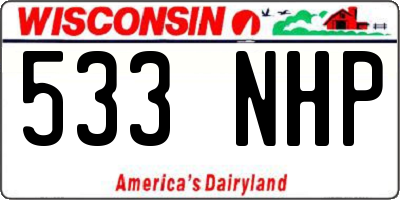 WI license plate 533NHP