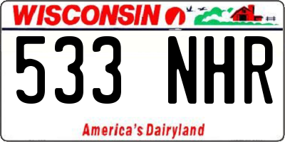 WI license plate 533NHR
