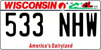 WI license plate 533NHW