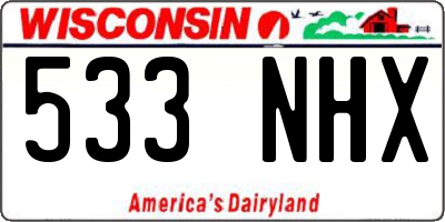 WI license plate 533NHX