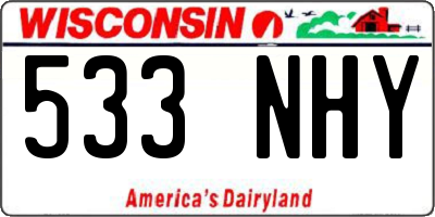 WI license plate 533NHY