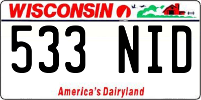 WI license plate 533NID