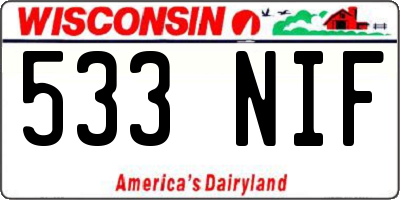 WI license plate 533NIF