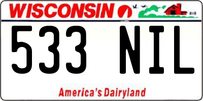 WI license plate 533NIL