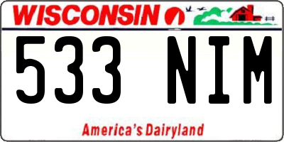 WI license plate 533NIM
