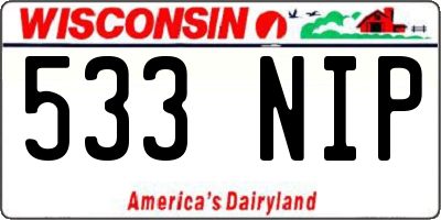 WI license plate 533NIP
