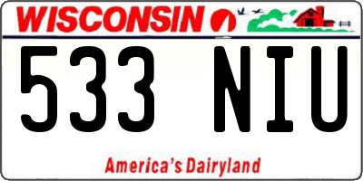 WI license plate 533NIU