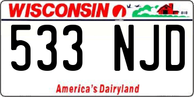 WI license plate 533NJD