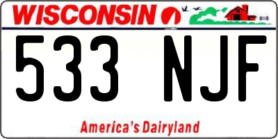 WI license plate 533NJF