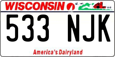 WI license plate 533NJK