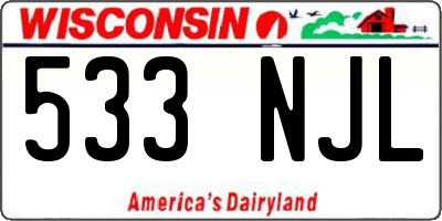 WI license plate 533NJL